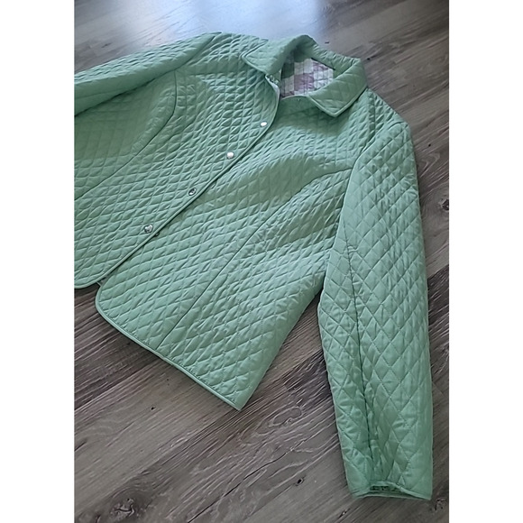 Briggs New York Women's Spring Green Quilted Jacket With Snap Front Size 18W - Picture 4 of 8